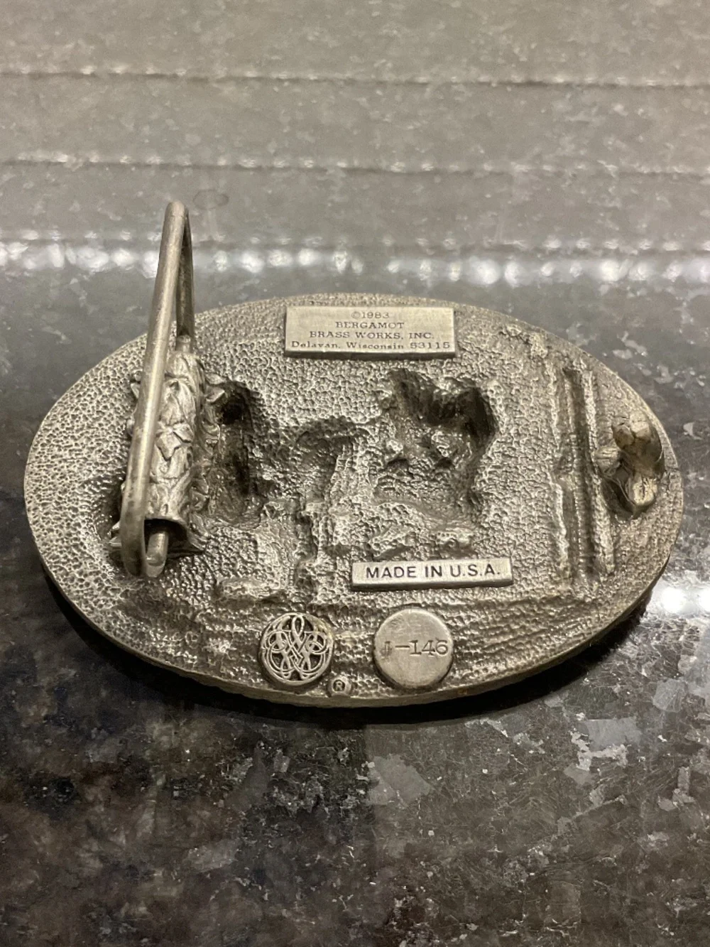 Vintage Wild West Cowboys Silver Belt Buckle
